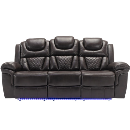 Roomfitters Manual Rocking Recliner Chair with Center Console, Perfect Home Theater Seating for Living Room