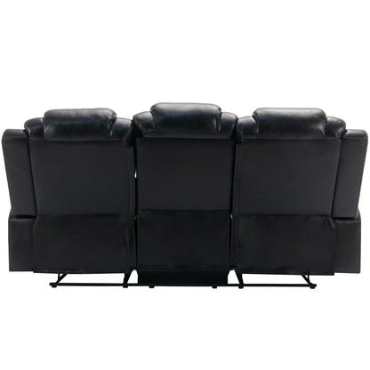 Roomfitters Manual Rocking Recliner Chair with Center Console, Perfect Home Theater Seating for Living Room