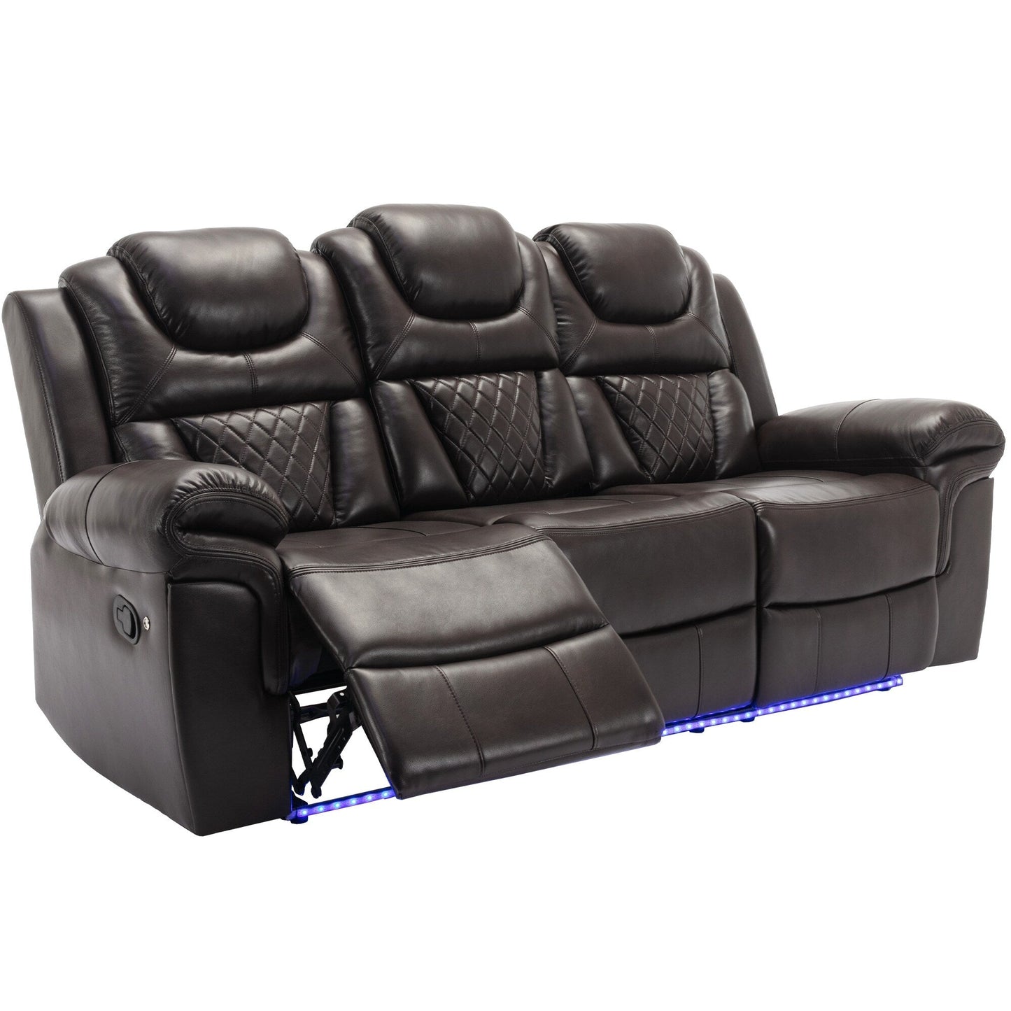 Roomfitters Manual Rocking Recliner Chair with Center Console, Perfect Home Theater Seating for Living Room