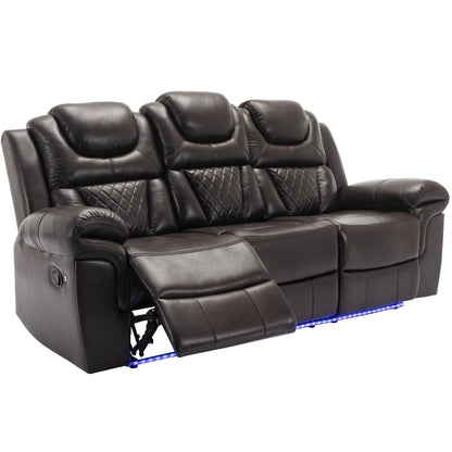 Roomfitters Manual Rocking Recliner Chair with Center Console, Perfect Home Theater Seating for Living Room