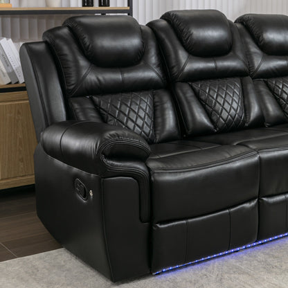 Roomfitters Manual Rocking Recliner Chair with Center Console, Perfect Home Theater Seating for Living Room