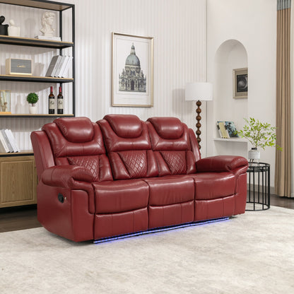 Roomfitters Manual Rocking Recliner Chair with Center Console, Perfect Home Theater Seating for Living Room