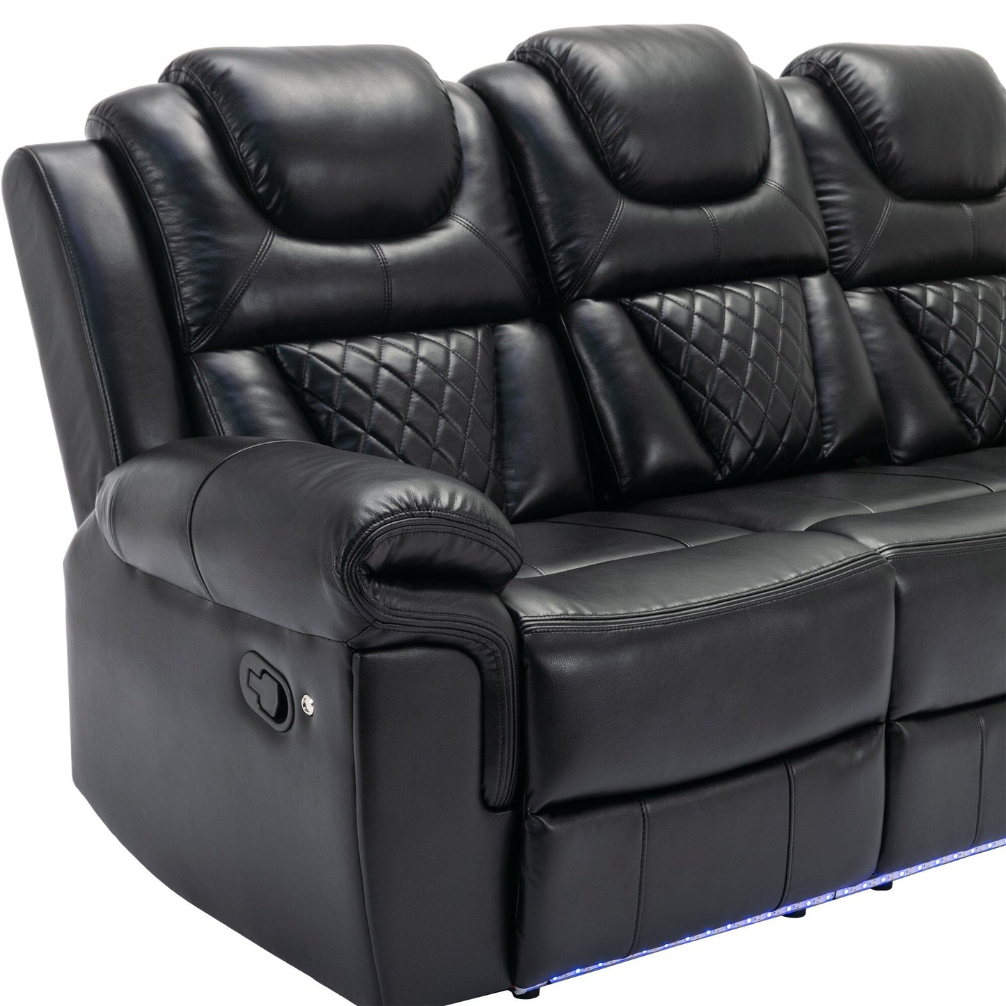 Roomfitters Manual Rocking Recliner Chair with Center Console, Perfect Home Theater Seating for Living Room