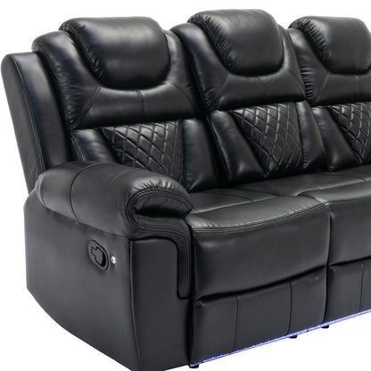 Roomfitters Manual Rocking Recliner Chair with Center Console, Perfect Home Theater Seating for Living Room