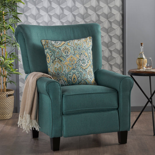 Roomfitters Manual Standard Recliner, Comfortable Lounge Chair for Living Room, Bedroom, Teal