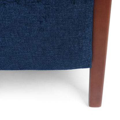Roomfitters Mid Century Modern Fabric Channel Stitch Wood Pushback Recliner, Elegant Recliner for Living Room