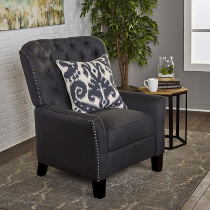 Roomfitters Modern Fabric Push Back Recliner, Comfortable Lounge Chair for Living Room, Bedroom