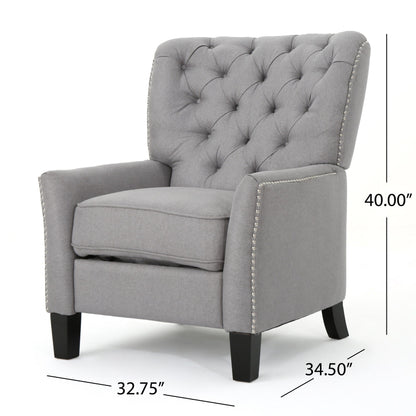 Roomfitters Modern Fabric Push Back Recliner, Comfortable Lounge Chair for Living Room, Bedroom