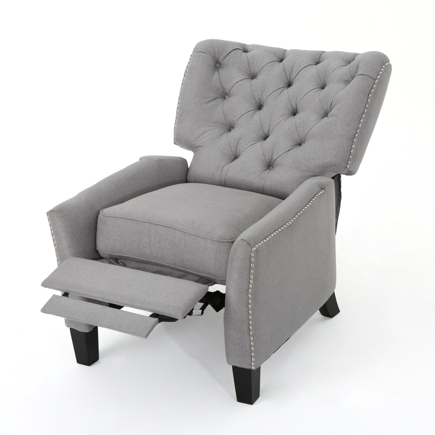 Roomfitters Modern Fabric Push Back Recliner, Comfortable Lounge Chair for Living Room, Bedroom
