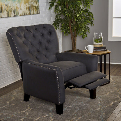 Roomfitters Modern Fabric Push Back Recliner, Comfortable Lounge Chair for Living Room, Bedroom