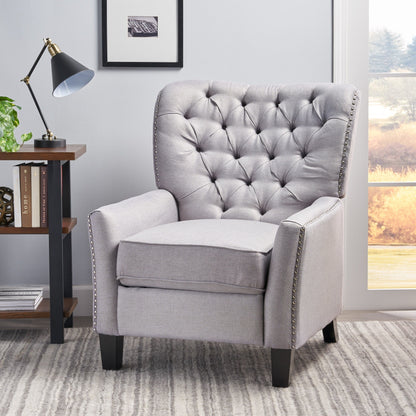 Roomfitters Modern Fabric Push Back Recliner, Comfortable Lounge Chair for Living Room, Bedroom