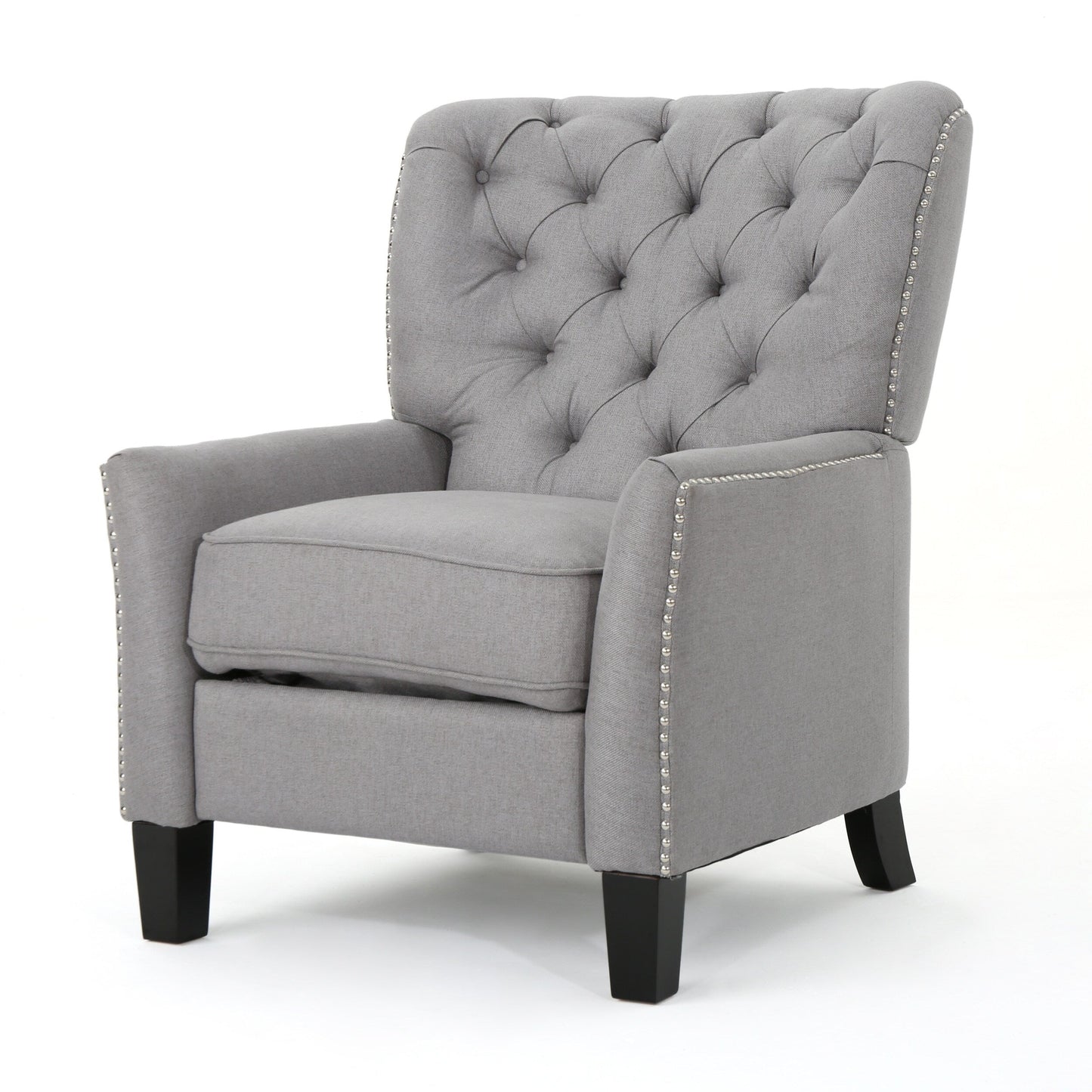 Roomfitters Modern Fabric Push Back Recliner, Comfortable Lounge Chair for Living Room, Bedroom