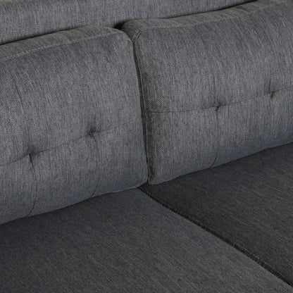Roomfitters Modern Upholstered Sofa, Button-Tufted Couch with Curved Armrests and Comfortable Cushions