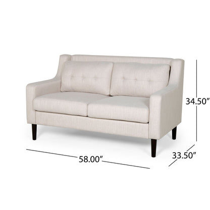Roomfitters Modern Upholstered Sofa, Button-Tufted Couch with Curved Armrests and Comfortable Cushions