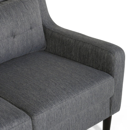 Roomfitters Modern Upholstered Sofa, Button-Tufted Couch with Curved Armrests and Comfortable Cushions