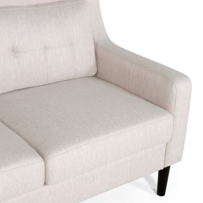 Roomfitters Modern Upholstered Sofa, Button-Tufted Couch with Curved Armrests and Comfortable Cushions