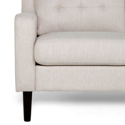 Roomfitters Modern Upholstered Sofa, Button-Tufted Couch with Curved Armrests and Comfortable Cushions