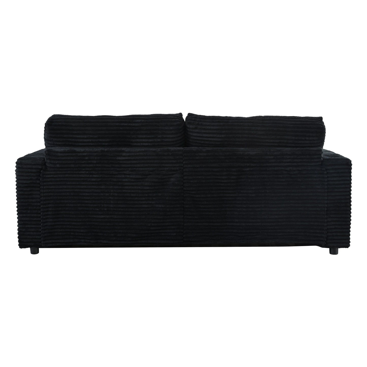 Roomfitters Oversized Loveseat Chaise Lounge Sectional Sofa Bed, Corduroy Sleeper with USB Ports, Cup Holders