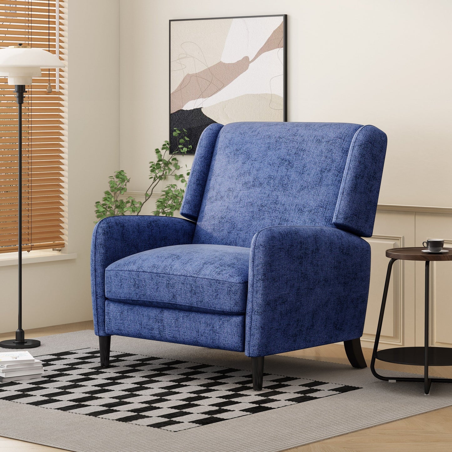 Roomfitters Oversized Textured Fabric Pushback Recliner, Cozy Recliner for Living Room