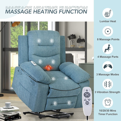 Roomfitters Power Lift Massage Recliner Chair with Soothing Heat, Adjustable Massage Modes, Infinite Reclining Options
