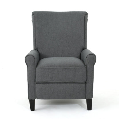 Roomfitters Push Back Recliner Chair with Rolled Arms and Padded Seat for Living Room or Study