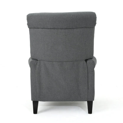 Roomfitters Push Back Recliner Chair with Rolled Arms and Padded Seat for Living Room or Study