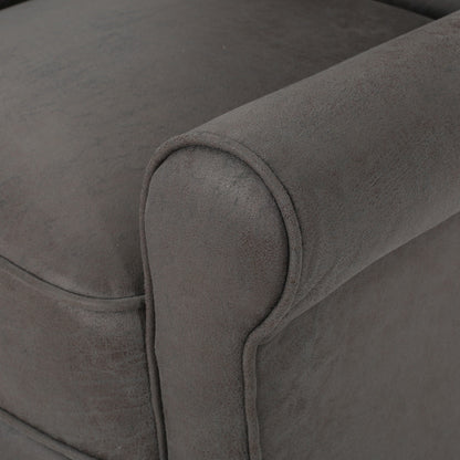 Roomfitters Push Back Recliner Chair with Rolled Arms and Padded Seat for Living Room or Study