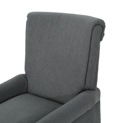 Roomfitters Push Back Recliner Chair with Rolled Arms and Padded Seat for Living Room or Study
