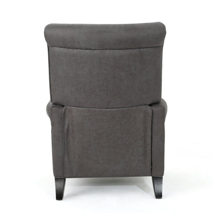 Roomfitters Push Back Recliner Chair with Rolled Arms and Padded Seat for Living Room or Study