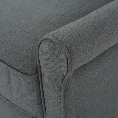 Roomfitters Push Back Recliner Chair with Rolled Arms and Padded Seat for Living Room or Study