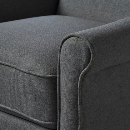 Roomfitters Push Back Recliner Chair with Rolled Arms and Padded Seat for Living Room or Study
