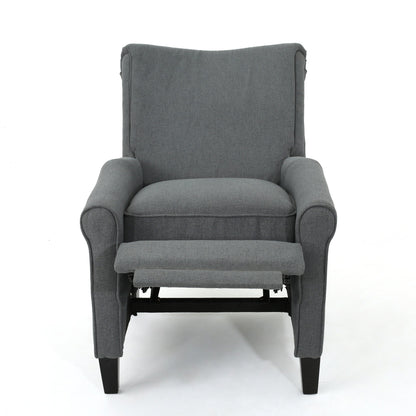 Roomfitters Push Back Recliner Chair with Rolled Arms and Padded Seat for Living Room or Study