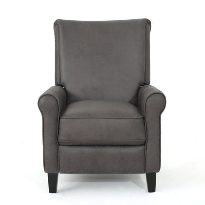 Roomfitters Push Back Recliner Chair with Rolled Arms and Padded Seat for Living Room or Study
