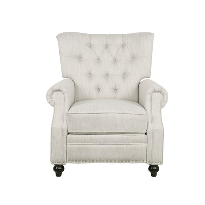 Roomfitters Recliner Chair with Button Tufting and Nailhead Trim, Push-Back Lounge Accent Chair