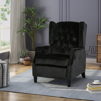Roomfitters Tufted Wingback Push-Back Recliner Chair with Flared Arms, Lounge Accent Chair for Living Room