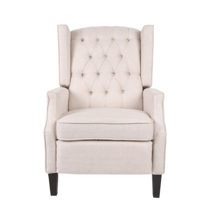 Roomfitters Tufted Wingback Push-Back Recliner Chair with Flared Arms, Lounge Accent Chair for Living Room