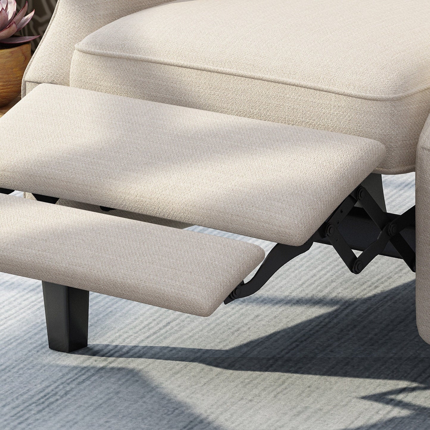 Roomfitters Tufted Wingback Push-Back Recliner Chair with Flared Arms, Lounge Accent Chair for Living Room