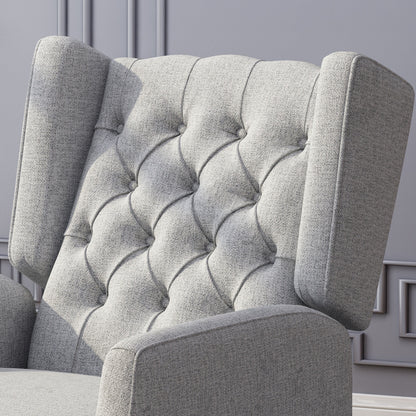 Roomfitters Tufted Wingback Push-Back Recliner Chair with Flared Arms, Lounge Accent Chair for Living Room