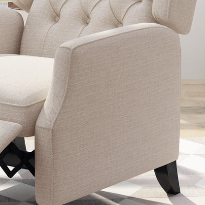 Roomfitters Tufted Wingback Push-Back Recliner Chair with Flared Arms, Lounge Accent Chair for Living Room