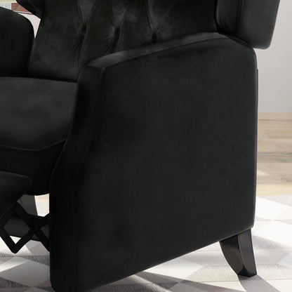 Roomfitters Tufted Wingback Push-Back Recliner Chair with Flared Arms, Lounge Accent Chair for Living Room