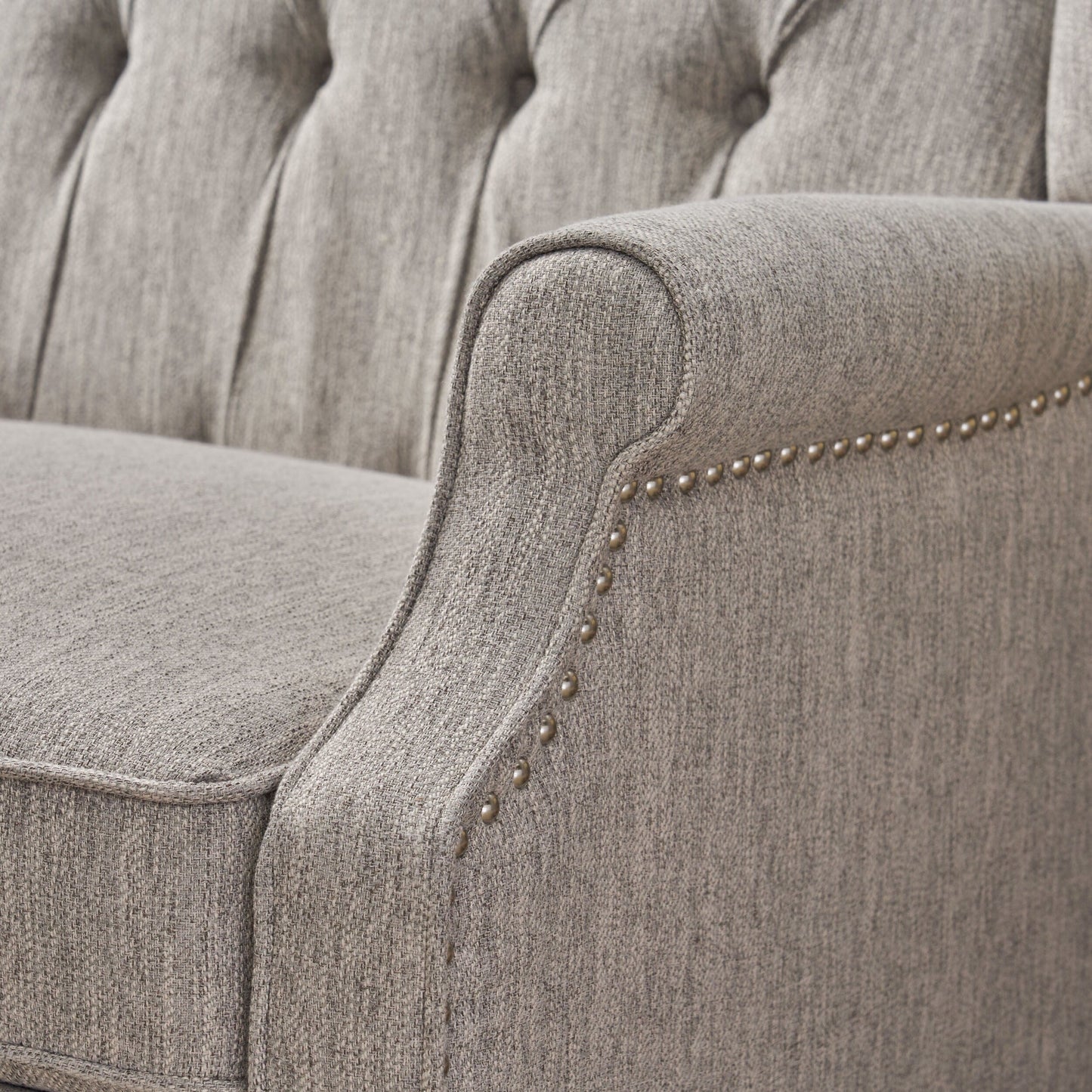 Roomfitters Tufted Wingback Recliner Chair with Rolled Arms and Turned Wood Legs, Lounge Accent Chair for Living Room