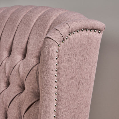 Roomfitters Tufted Wingback Recliner Chair with Rolled Arms and Turned Wood Legs, Lounge Accent Chair for Living Room