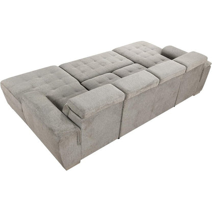 Roomfitters U-Shaped Sleeper Sofa, 121 Oversized 2 in 1 Pull-Out Bed, Sectional Sofa with Double Storage Chaise