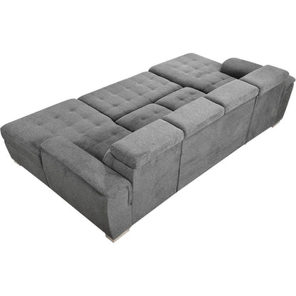 Roomfitters U-Shaped Sleeper Sofa, 121 Oversized 2 in 1 Pull-Out Bed, Sectional Sofa with Double Storage Chaise
