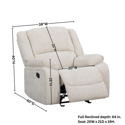 Roundhill Furniture Blitz Transitional Manual Recliner
