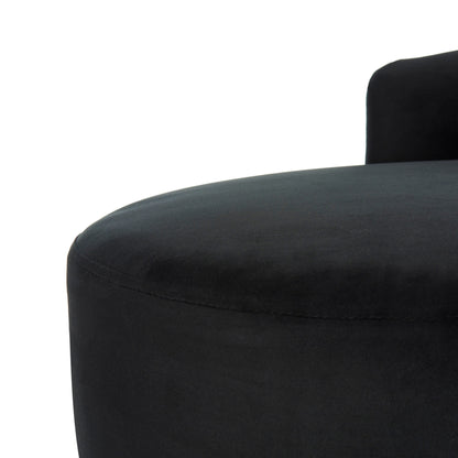 SAFAVIEH Helgrit Black/Gold Velvet Retro Glam Settee - 57.5 W x 27 D x 28 H - 58Wx27Dx28H