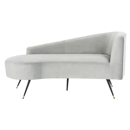 SAFAVIEH Helgrit Black/Gold Velvet Retro Glam Settee - 57.5 W x 27 D x 28 H - 58Wx27Dx28H