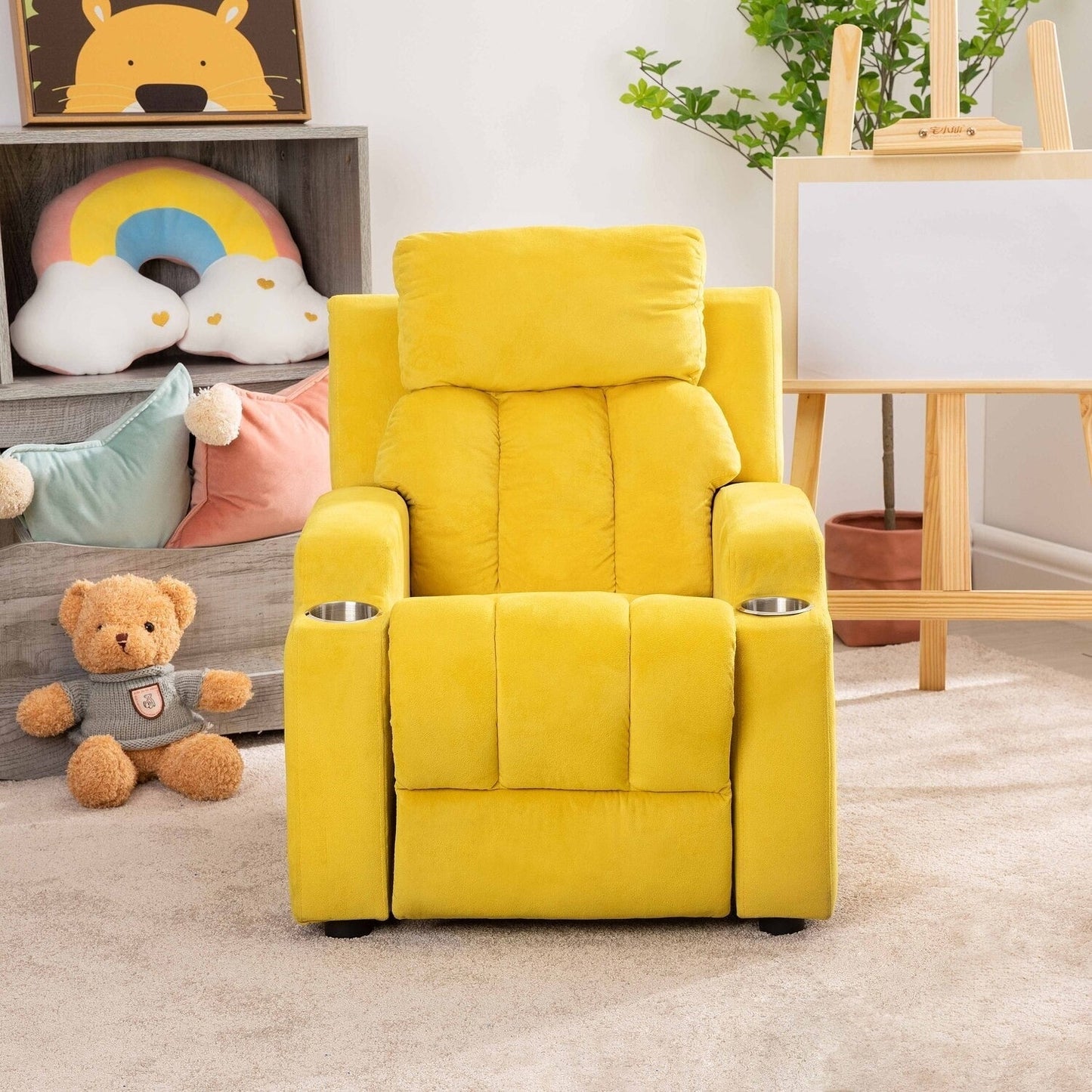 Magic Seats for Superheroes  Princesses, Super Deluxe Kids Recliner with Footrest, Headrest, 2 Cup Holders