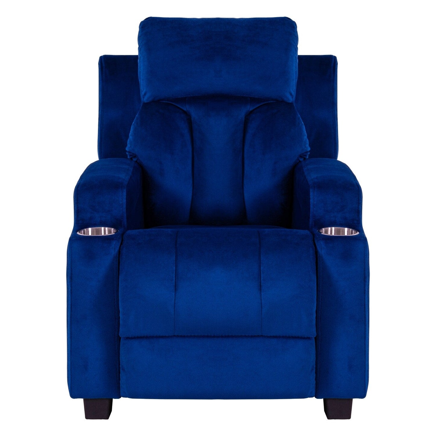 Deluxe Kids Recliner Chair with Footrest Headrest and 2 Cup Holders Microfiber Kids Recliner for Age 3+ Years