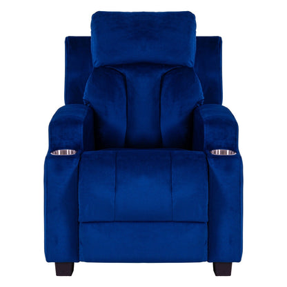 Deluxe Kids Recliner Chair with Footrest Headrest and 2 Cup Holders Microfiber Kids Recliner for Age 3+ Years